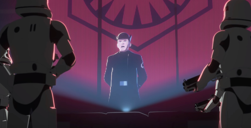 Stormtroopers on the Colossus watching General Hux’s speech from The Force Awakens. NOTE: This is from a future episode, not The New Trooper. We pulled it from the trailer.